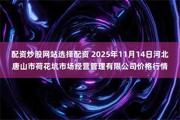 配资炒股网站选择配资 2025年11月14日河北唐山市荷花坑市场经营管理有限公司价格行情